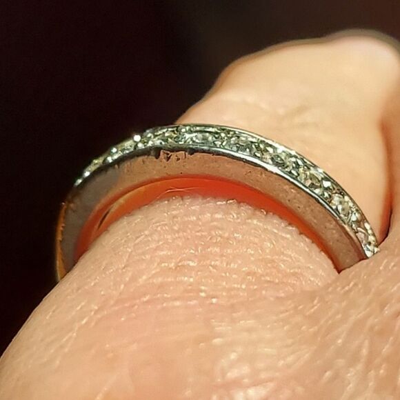 Tiny Silver Tone Cubic Zircona Band size 4.5 - Picture 9 of 11